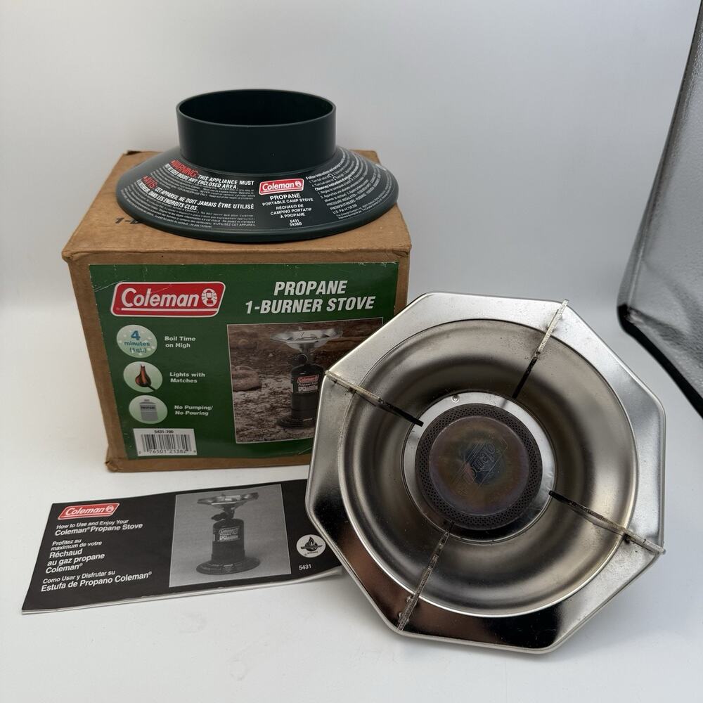 Coleman 1 Burner Stove Camping Model 5431-700 Uses Propane Fuel TESTED